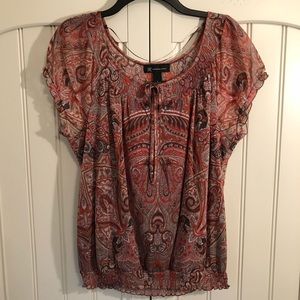 INC International Concepts Print Top Blouse